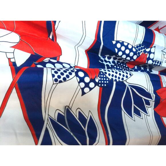 Vintage Red White Blue Floral Maxi Dress Size 14 - Picture 4 of 8